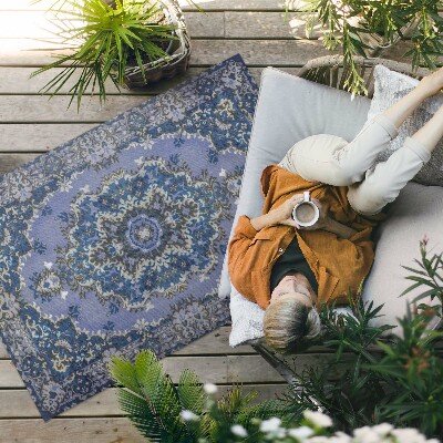 Vinyl carpet Traditional Middle Eastern blue
