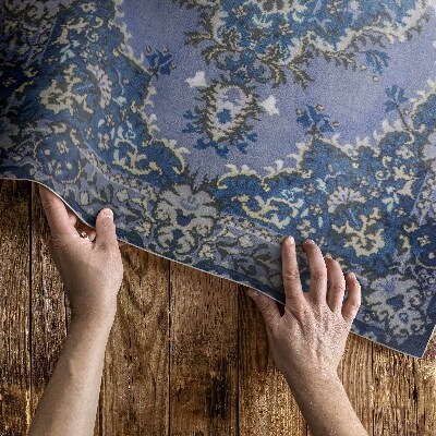 Vinyl carpet Traditional Middle Eastern blue
