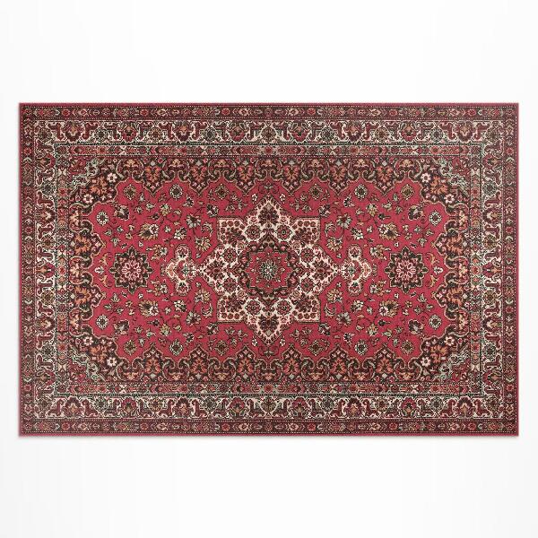 Vinyl carpet Red Persian vintage floral pattern