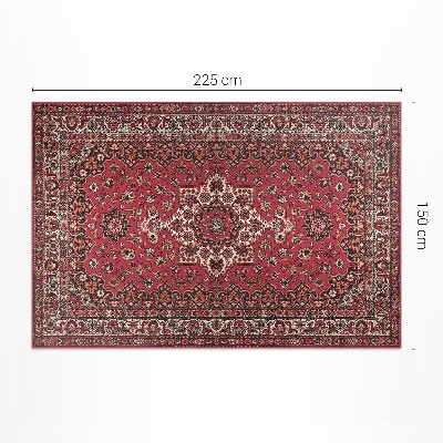 Vinyl carpet Red Persian vintage floral pattern