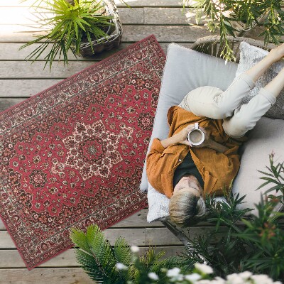 Vinyl carpet Red Persian vintage floral pattern