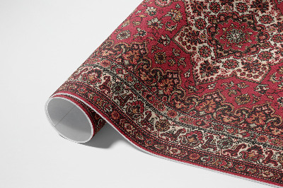 Vinyl carpet Red Persian vintage floral pattern