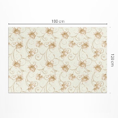 Vinyl carpet Beautiful plant flowers in ornamental style