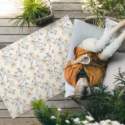 Vinyl carpet Flower meadow delicate boho pattern