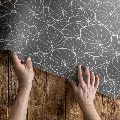 Vinyl carpet Boho design with linear leaves