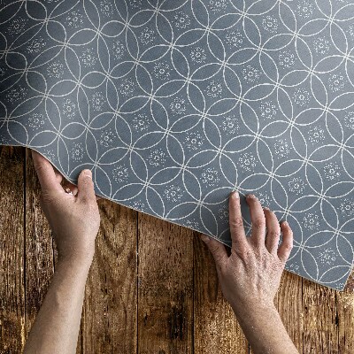 Vinyl carpet Pattern dotted with regular circles and flowers