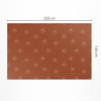 Vinyl carpet Pattern in sunflowers in vintage boho style