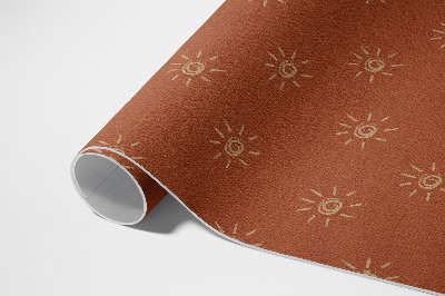 Vinyl carpet Pattern in sunflowers in vintage boho style