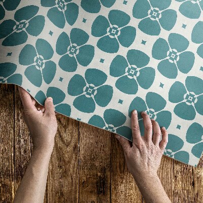 Vinyl carpet Floral tile pattern