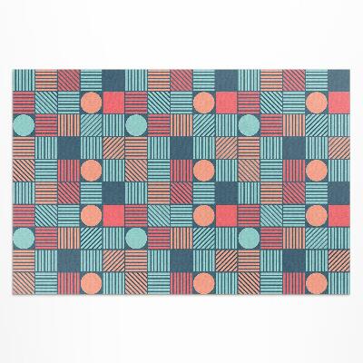 Vinyl carpet Retro vintage geometric pattern