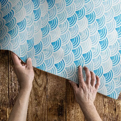 Vinyl carpet Wave pattern in watercolor Asian style