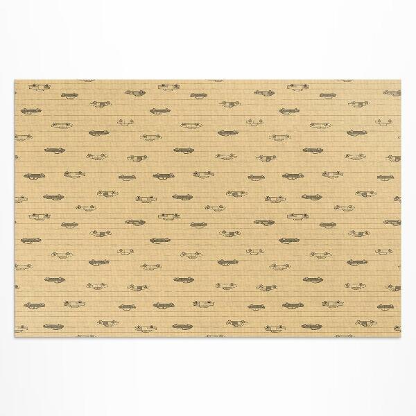 Vinyl carpet Old retro vintage cars