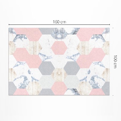 Vinyl carpet Pastel hexagons with marble