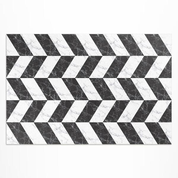 Vinyl carpet Monochrome marble stone in the shape of a heringbone