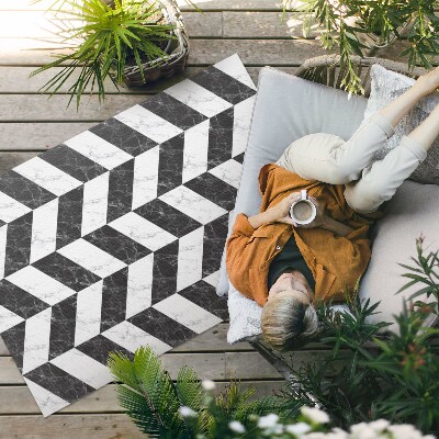 Vinyl carpet Monochrome marble stone in the shape of a heringbone