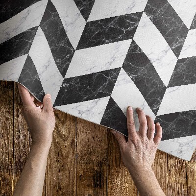 Vinyl carpet Monochrome marble stone in the shape of a heringbone