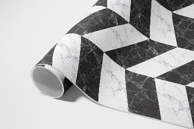 Vinyl carpet Monochrome marble stone in the shape of a heringbone