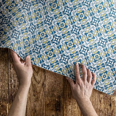 Vinyl carpet Portuguese mosaic ornamental tiles