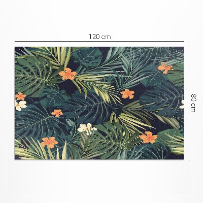 Vinyl carpet Vegetation leaves and vintage flowers