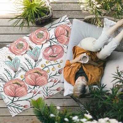 Vinyl carpet Beautiful subtle illustration pastel flowers