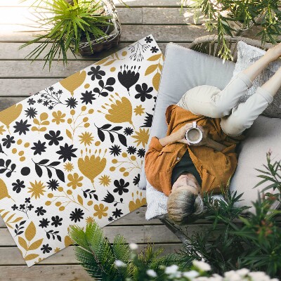 Vinyl carpet Illustration of flowers and leaves on a meadow