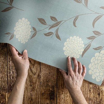 Vinyl carpet Large white chrysanthemums on pastel background