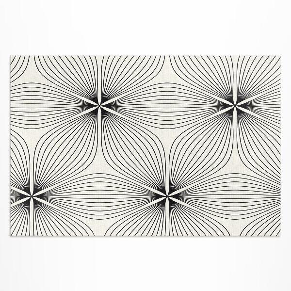 Vinyl carpet Elegant flowers with dark lines