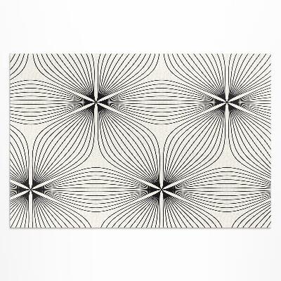 Vinyl carpet Elegant flowers with dark lines