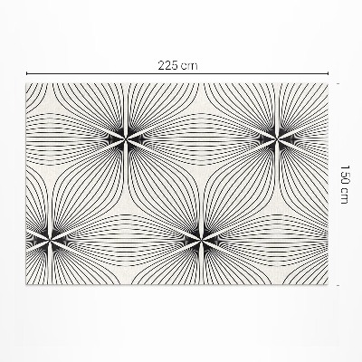 Vinyl carpet Elegant flowers with dark lines