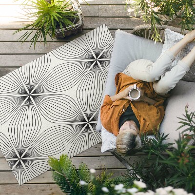 Vinyl carpet Elegant flowers with dark lines