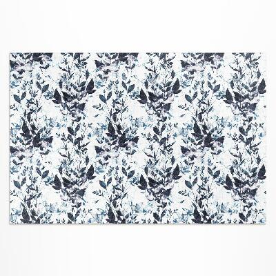 Vinyl carpet Vine leaves in indigo watercolor