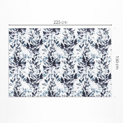 Vinyl carpet Vine leaves in indigo watercolor