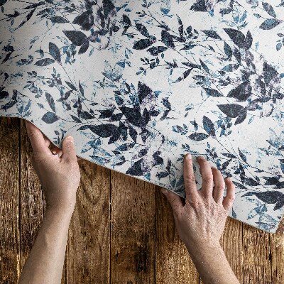 Vinyl carpet Vine leaves in indigo watercolor