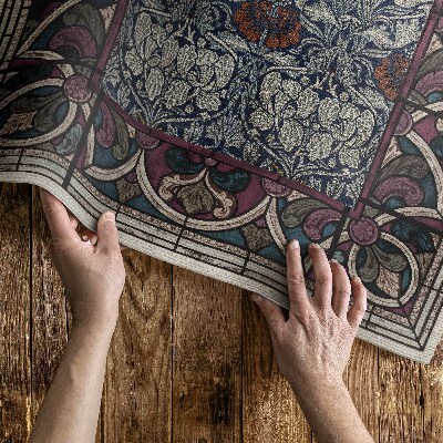 Vinyl carpet Gothic red stained-glass window