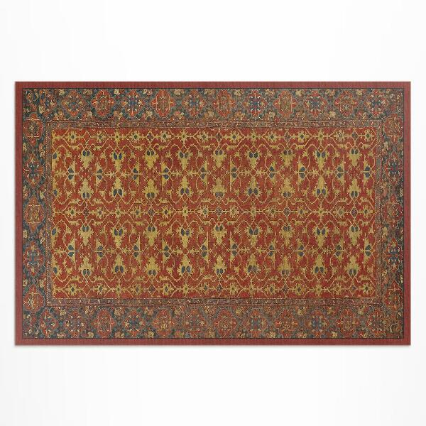 Vinyl carpet Retro pattern red blue and yellow