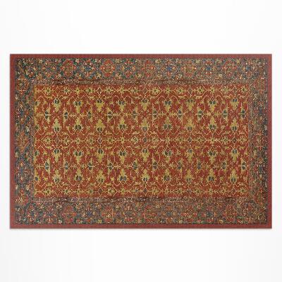 Vinyl carpet Retro pattern red blue and yellow