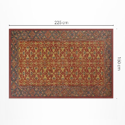 Vinyl carpet Retro pattern red blue and yellow