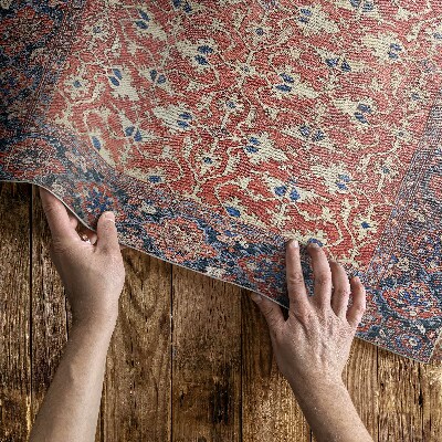 Vinyl carpet Very old red blue