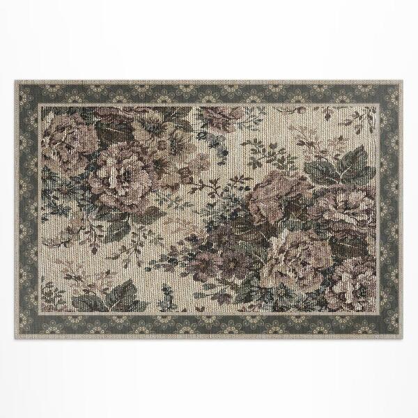 Vinyl carpet Floral fabric illusion