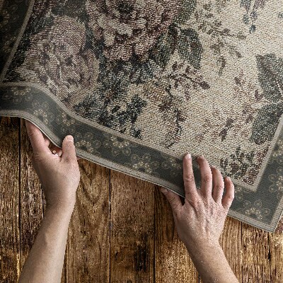 Vinyl carpet Floral fabric illusion