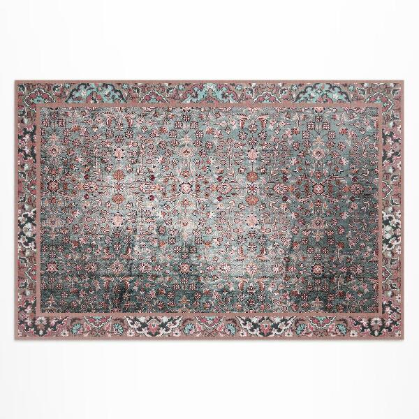 Vinyl carpet Aged retro floral pattern