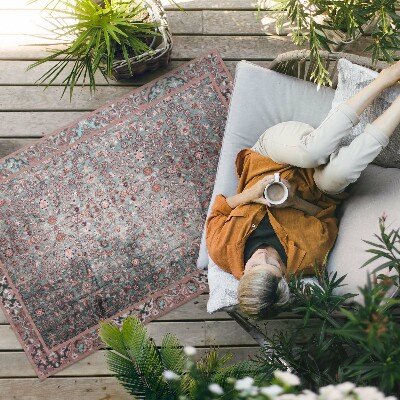 Vinyl carpet Aged retro floral pattern
