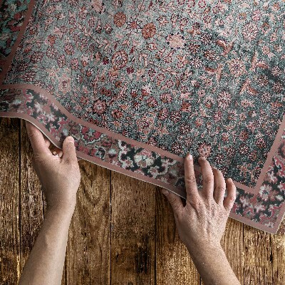Vinyl carpet Aged retro floral pattern