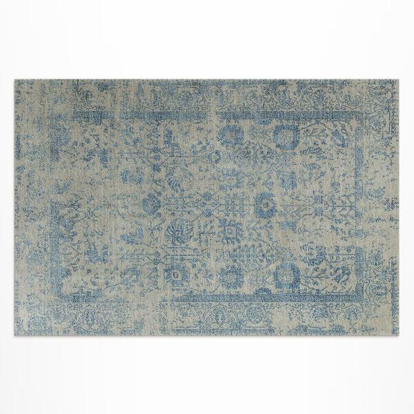 Vinyl carpet Faded blue floral pattern