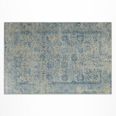 Vinyl carpet Faded blue floral pattern