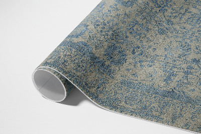 Vinyl carpet Faded blue floral pattern