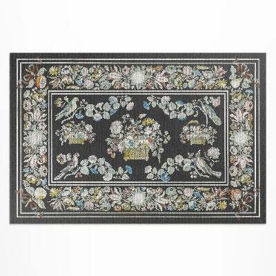 Vinyl carpet Flower and antique pale birds