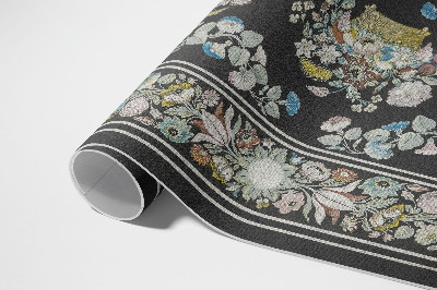 Vinyl carpet Flower and antique pale birds
