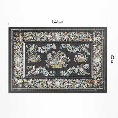 Vinyl carpet Flower and antique pale birds