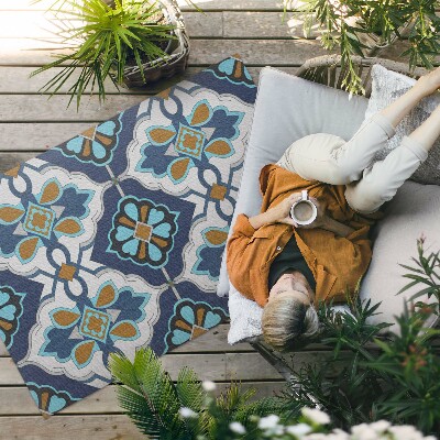 Vinyl carpet Geometric pattern of colorful vintage tiles